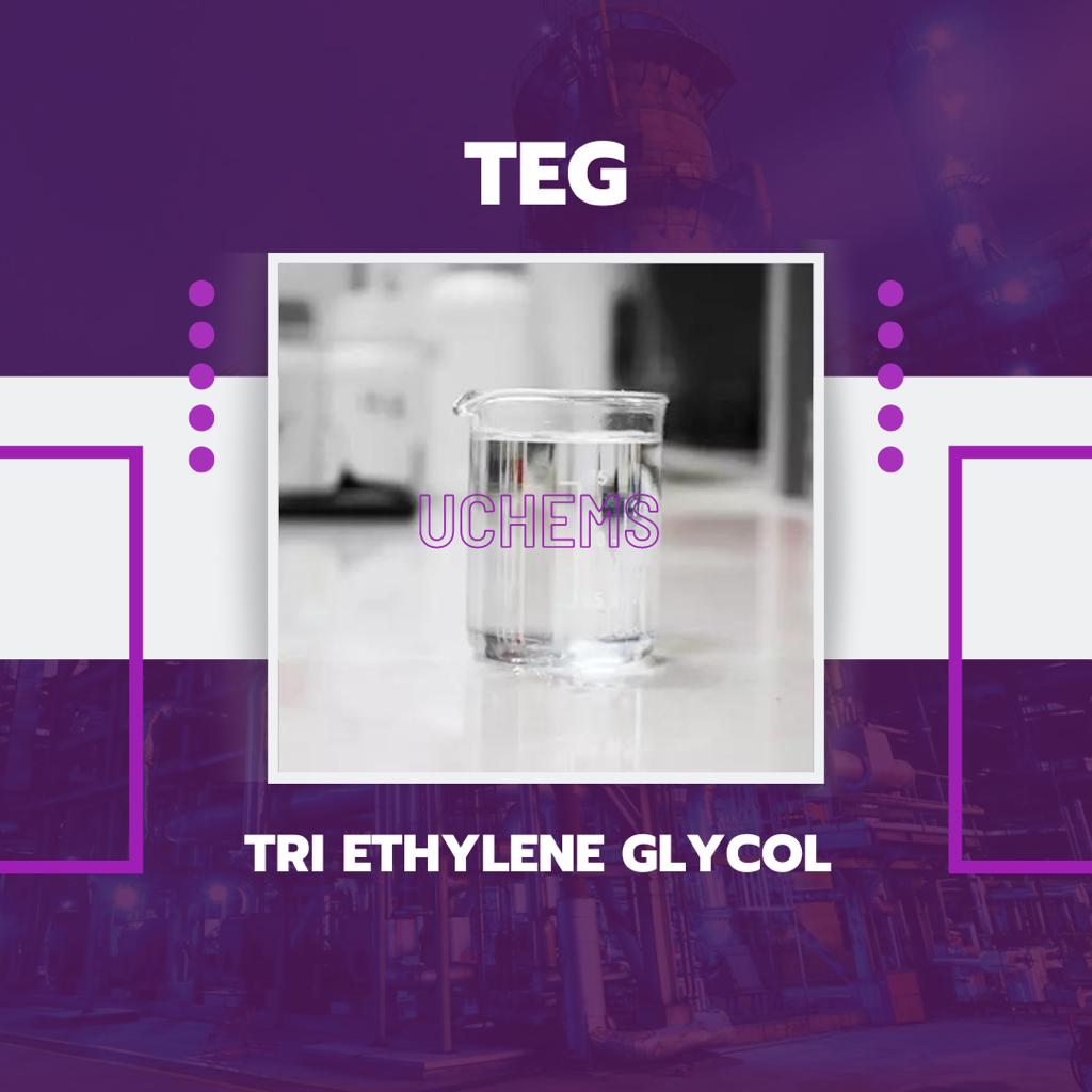 TRi Ethylene glycol (TEG) UHS Code: 29094900 Triethylene Glycol, also known as TEG, is a colorless liquid alcohol with chemical formula of C6H14O4. TEG, is the third member of the dihydric alcohol series and is produced alongside Monoethylene Glycol (MEG) and Diethylene Glycol (DEG) as a by-product of the direct hydration reaction of ethylene oxide. Usage: Detergent Oil and Gas Cosmetics Textile Deliver Terms: FCA, FOB, CIF, CFR Based on customer's inquiry Customized packaging Packaging: Bulk , 230 kg drums and/or in IBCs Min Order: 20 Tons About us Uchemse Company : Uchems was established in 2014 with the specific goal of adding value to our customers by finding the best possible products and providing them with an optimized supply chain in Uzbekistan.  uchems exclusively serves the oil and gas industry and focuses mainly on drilling fluid additives and specialty chemicals. Our wide range of chemicals can be considered as an end product or used to improve manufacturing processes. Our organizational culture is based on teamwork.  We think of the greater good which is the prompt supply of products.  We truly believe that this type of mindset is the foundation needed for a company to succeed UCHEMS is one of the major activists in the area by exporting different commodities to countries such as Russia , Iraq , Dubai , Kuwait , Tanzania , India , Vietnam , Serilanka, countries of the CIS, Pakistan, Oman, Qatar and UAE, actually this holding cooperates with the largest worldwide manufacturers and genuine producers in various industries such as Oil, Gas drilling raw materials , Chemicals , Petrochemicals and mining and has a diverse commodity basket.